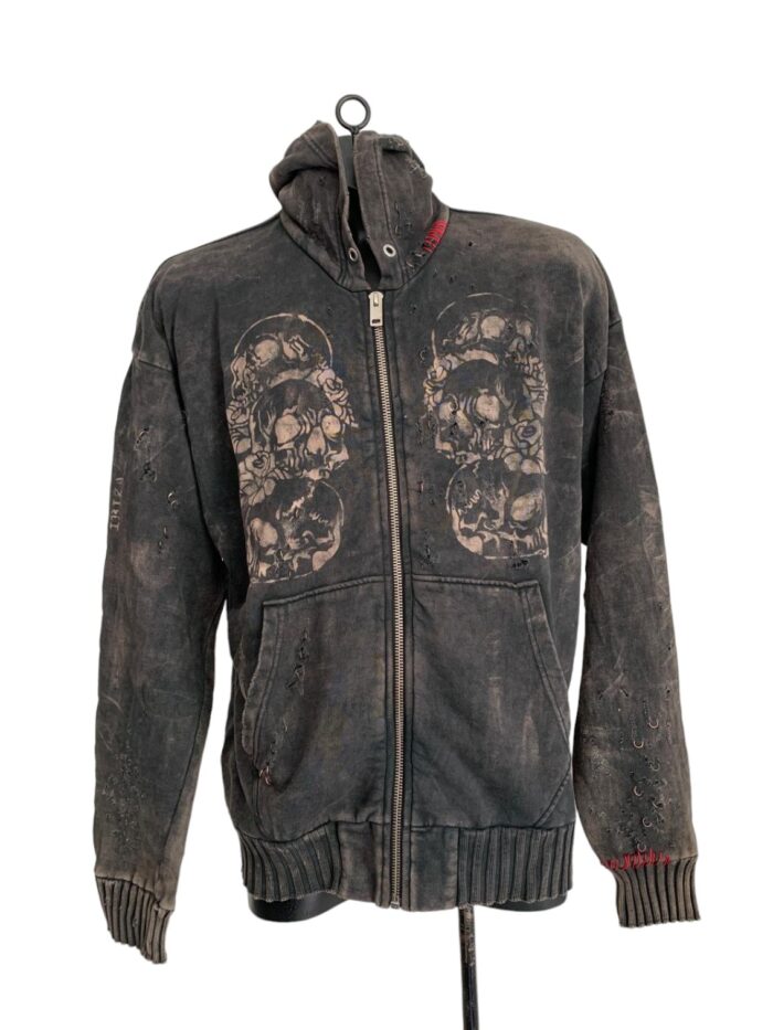 Upcycling Diesel Hoodie Sweater mit Reisverschluss