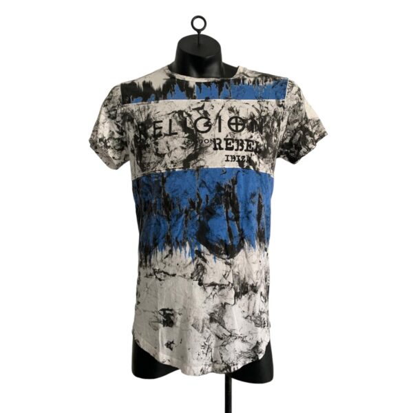 Upcycling T-Shirt Religion blue label