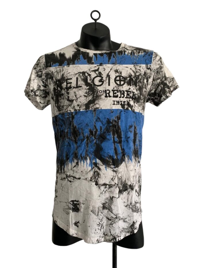 Upcycling T-Shirt Religion blue label
