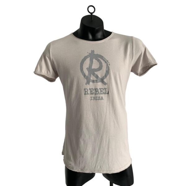 BASIC TSHIRT  "REBEL IBIZA" weiss/grau