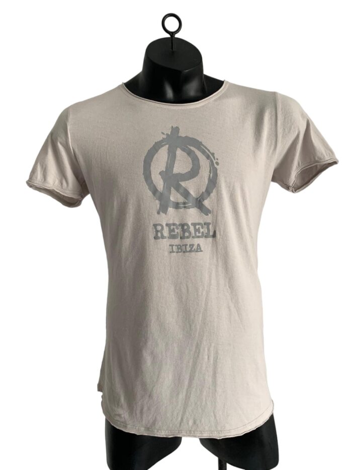 BASIC TSHIRT  "REBEL IBIZA" weiss/grau