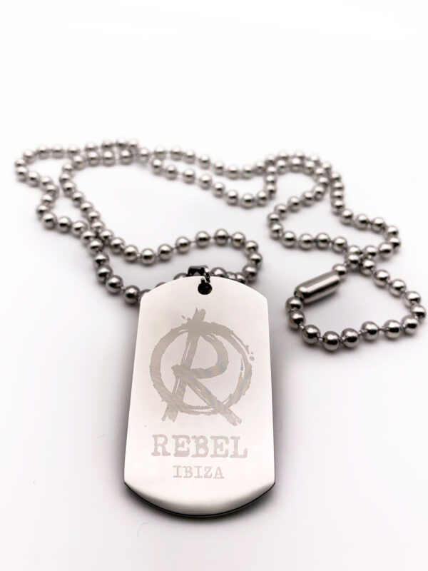 Rebel Ibiza Dog Tag Kette – Edelstahl, Silberfarben