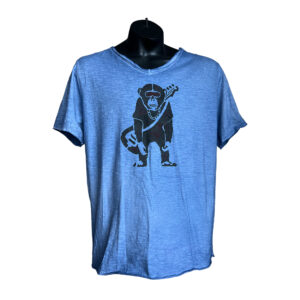 Upcycling T-Shirt Rebel Ibiza blue Monkey