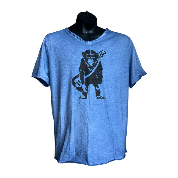 Upcycling T-Shirt Rebel Ibiza blue Monkey