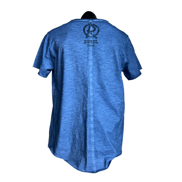 Upcycling T-Shirt Rebel Ibiza blue Owl – Bild 2