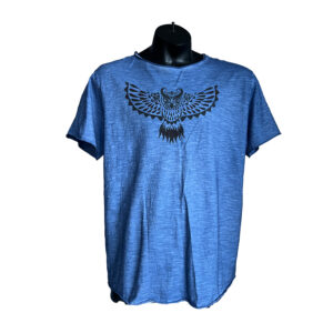 Upcycling T-Shirt Rebel Ibiza blue Owl