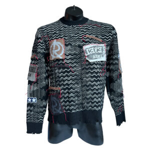 Upcycling Pullover Missoni black white line