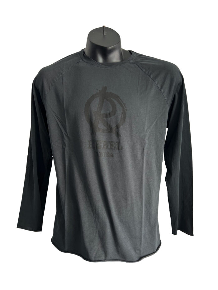 Camiseta larga Rebel Ibiza (negro-gris)