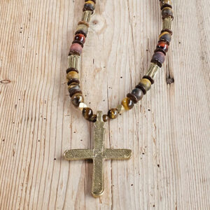 Cadena Rebel Ibiza "Cruz de bronce